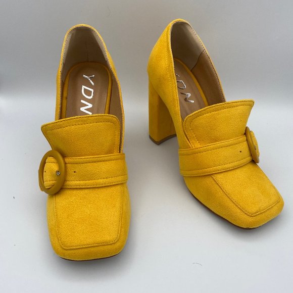 YDN Shoes - YDN Fashion Chunky High Heel Square Toe Loafer